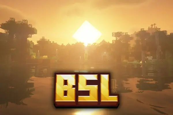 Cover art displaying the BSL logo over a sunset landscape with water reflections in Minecraft.